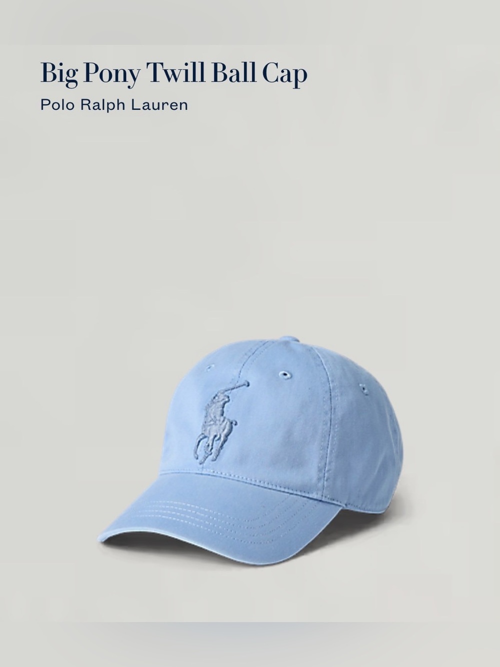 POLO Ralph Lauren - Big Pony Twill Ball Cap - #3 - Leather Strap